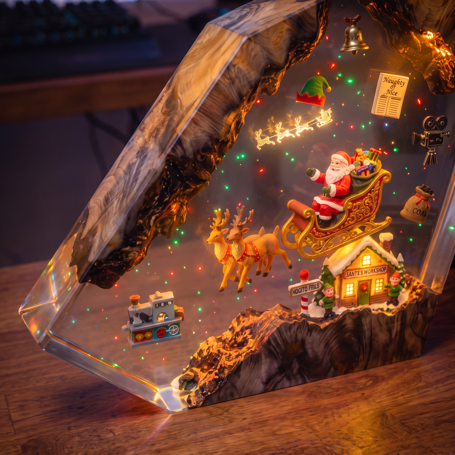 Handcrafted Resin Lamp ''Santa's Sled''™ Pre-Order (2 MONTHS)