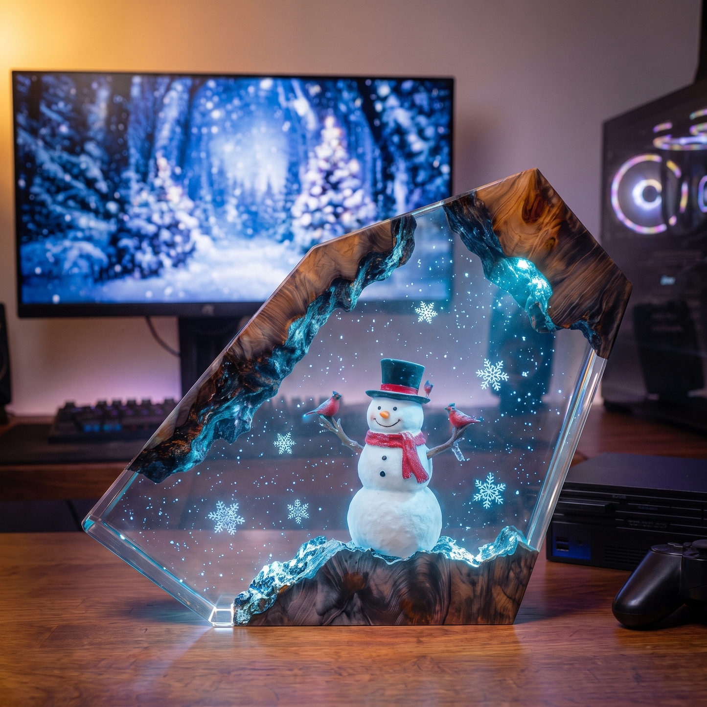 Handcrafted Resin Lamp ''Snow Man''™ Pre-Order (2 MONTHS)